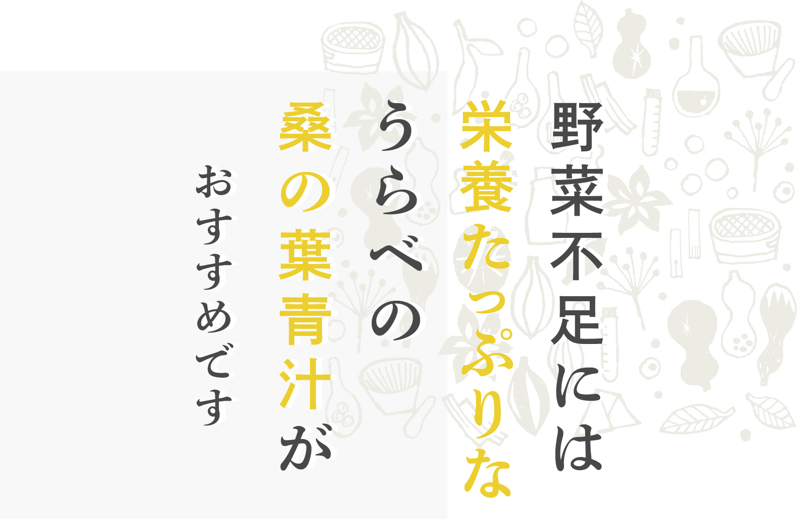 野菜不足には栄養たっぷりなうらべの桑の葉青汁がおすすです